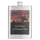 Klassieke Flask Cowboy and Sunset Flacon (Voorkant)