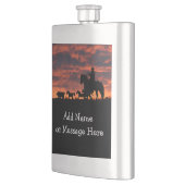 Klassieke Flask Cowboy and Sunset  Flacon (Links)
