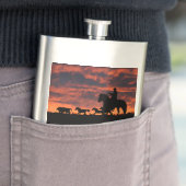 Klassieke Flask Cowboy and Sunset  Flacon (Voorbeeld)