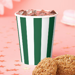 Klassieke Fles Groen & Wit Gestreepd Papieren Bekers