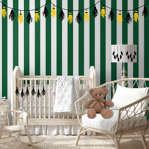  Klassieke flesjes Groen en Witte strepen Behang