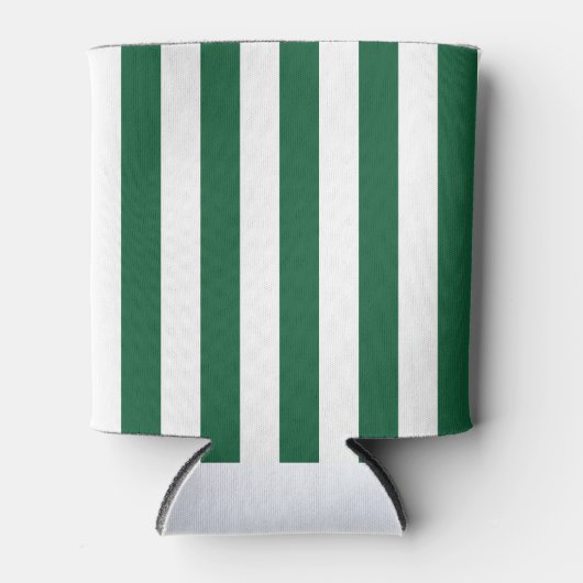 Klassieke flesjes Groen en Witte strepen Blikjeskoeler (Voorkant)