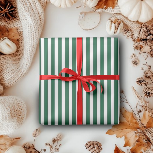 Klassieke flesjes Groen en Witte strepen Cadeaupapier