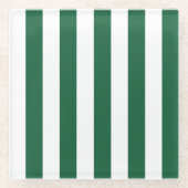 Klassieke flesjes Groen en Witte strepen Glazen Onderzetter (Voorkant)