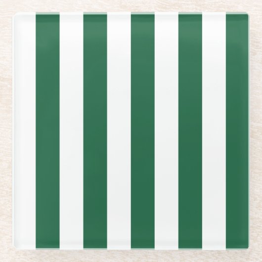 Klassieke flesjes Groen en Witte strepen Glazen Onderzetter (Voorkant)
