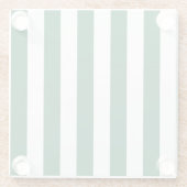  Klassieke flesjes Groen en Witte strepen Glazen Onderzetter (Achterkant)