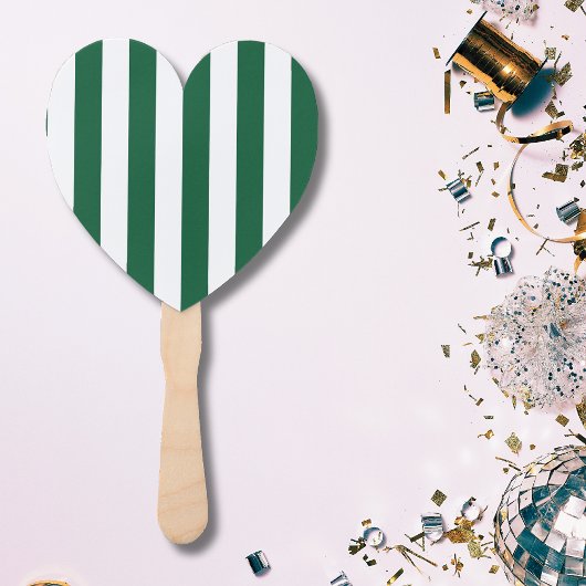 Klassieke flesjes Groen en Witte strepen Handwaaier