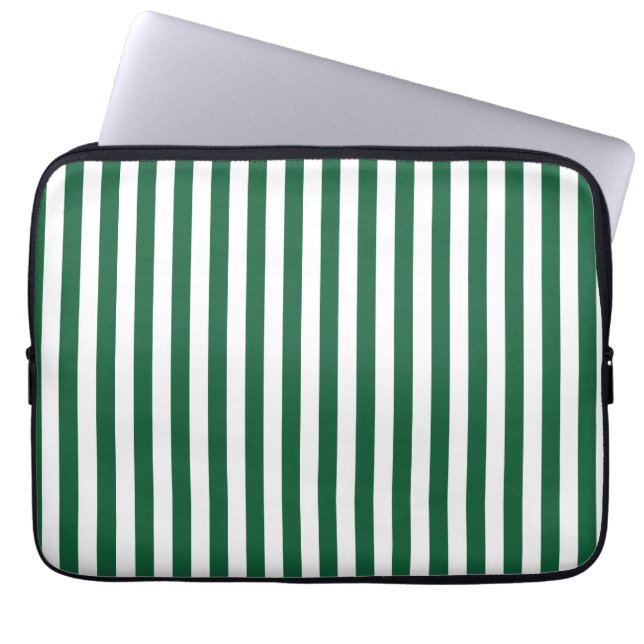  Klassieke flesjes Groen en Witte strepen Laptop Sleeve (Voorkant)
