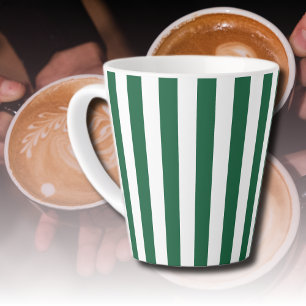 Klassieke flesjes Groen en Witte strepen Latte Mok