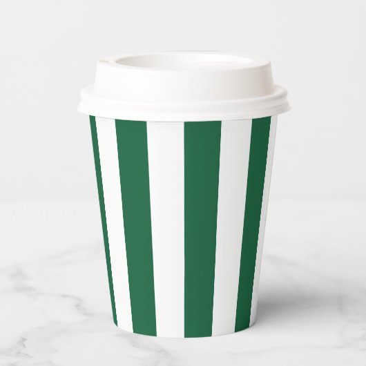  Klassieke flesjes Groen en Witte strepen Papieren Bekers (Achterkant)