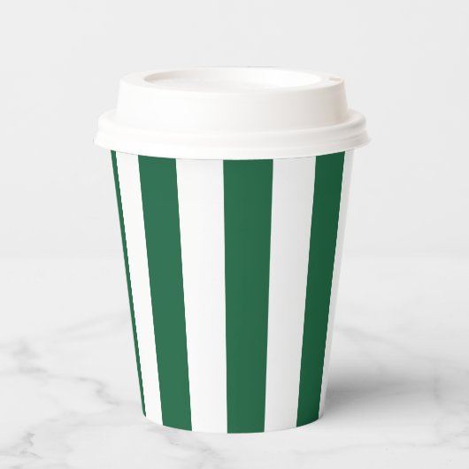  Klassieke flesjes Groen en Witte strepen Papieren Bekers (Voorkant)