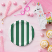  Klassieke flesjes Groen en Witte strepen Papieren Bordje (Feest)