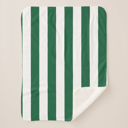 Klassieke flesjes Groen en Witte strepen Sherpa Deken (Voorkant)