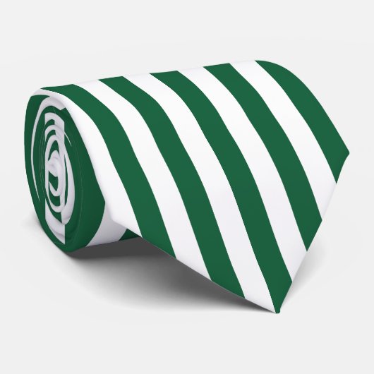 Klassieke flesjes Groen en Witte strepen Stropdas (Opgerold)
