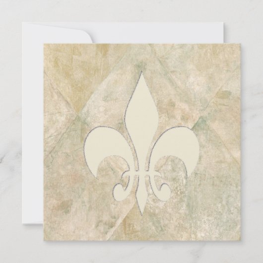 Klassieke Fleur De Lis Wedding Invitations Kaart (Voorkant)