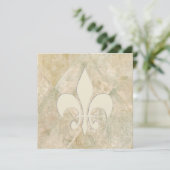 Klassieke Fleur De Lis Wedding Invitations Kaart (Staand voorkant)
