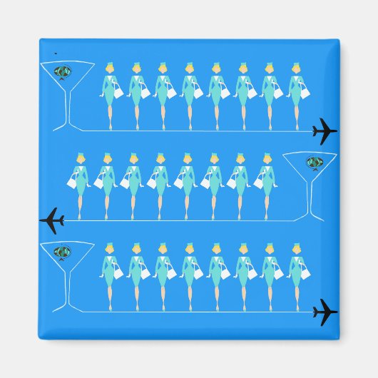 Klassieke Flight Attendant Magnet (Voorkant)