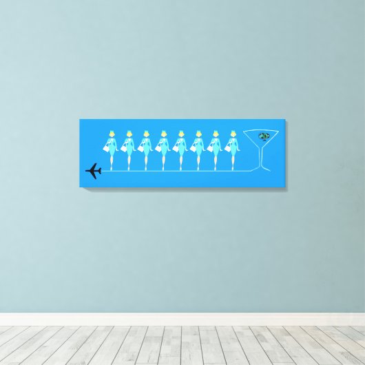Klassieke Flight Attendant stretched canvas Print (Insitu (Houten vloer))