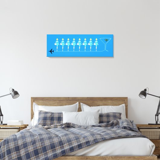 Klassieke Flight Attendant stretched canvas Print (Insitu (Slaapkamer))