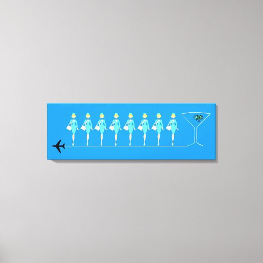 Klassieke Flight Attendant stretched canvas Print (Voorkant)