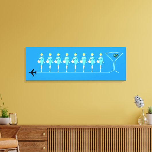 Klassieke Flight Attendant stretched canvas Print (Insitu (Woonkamer))