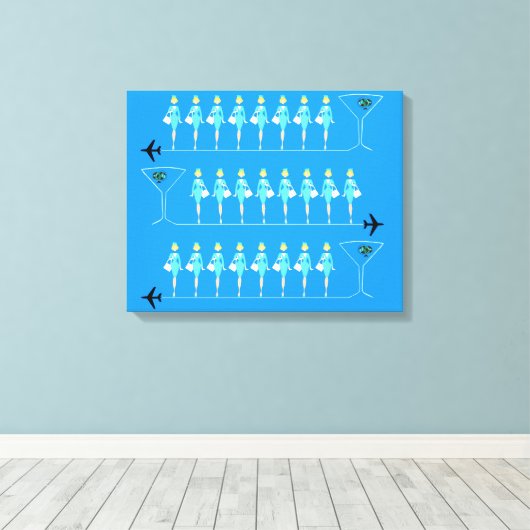 Klassieke Flight Attendant stretched canvas Print (Insitu (Houten vloer))