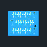 Klassieke Flight Attendant stretched canvas Print<br><div class="desc">Wanneer u deze Classic Flight Attendant Stretched Canvas Print ziet, zal het liefde zijn op de eerste vlucht! Geïnspireerd door de minimalistische kunst uit de jaren zestig, heeft dit ontwerp een levendige, hemelsblauwe achtergrond. Er zijn rijen van dezelfde retro stewardessen die aqua uniformen en pillbox petten dragen. De lieve, geposte...</div>