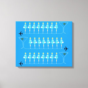 Klassieke Flight Attendant stretched canvas Print