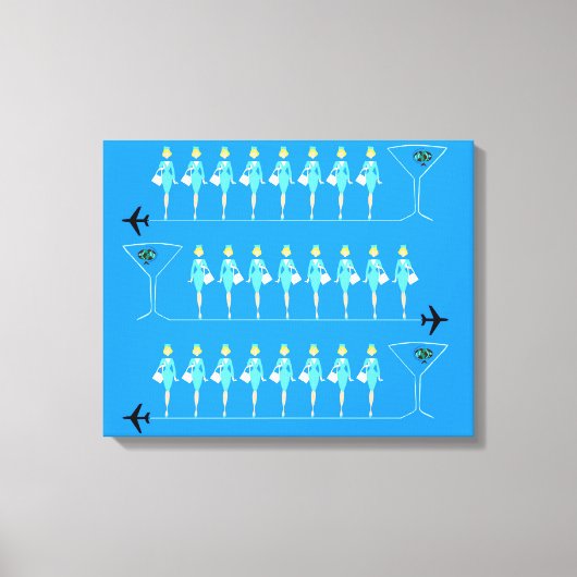 Klassieke Flight Attendant stretched canvas Print (Voorkant)