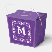 Klassieke Floral Aangepaste Monogram Naam Bedankdoosjes (Achterkant)