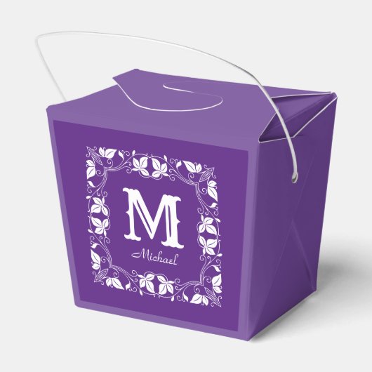 Klassieke Floral Aangepaste Monogram Naam Bedankdoosjes (Achterkant)