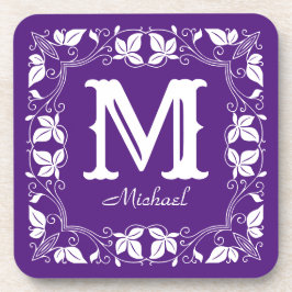  Klassieke Floral Aangepaste Monogram Naam Bier Onderzetter