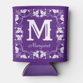  Klassieke Floral Aangepaste Monogram Naam Blikjeskoeler (Voorkant)