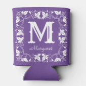  Klassieke Floral Aangepaste Monogram Naam Blikjeskoeler (Achterkant)