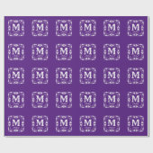 Klassieke Floral Aangepaste Monogram Naam Cadeaupapier (Vlak)