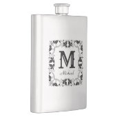 Klassieke Floral Aangepaste Monogram Naam Flacon (Rechts)