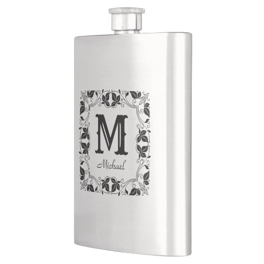  Klassieke Floral Aangepaste Monogram Naam Flacon (Links)