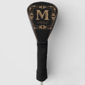 Klassieke Floral Aangepaste Monogram Naam Golfheadcover (Voorkant)
