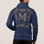  Klassieke Floral Aangepaste Monogram Naam Hoodie (Achterkant)