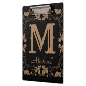  Klassieke Floral Aangepaste Monogram Naam Klembord (Links)
