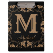  Klassieke Floral Aangepaste Monogram Naam Klembord (Voorkant)