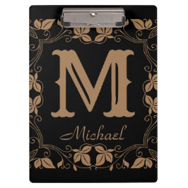  Klassieke Floral Aangepaste Monogram Naam Klembord