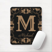  Klassieke Floral Aangepaste Monogram Naam Muismat (Met muis)