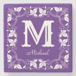  Klassieke Floral Aangepaste Monogram Naam Stenen Onderzetter
