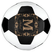  Klassieke Floral Aangepaste Monogram Naam Voetbal (Gedraaid)