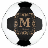  Klassieke Floral Aangepaste Monogram Naam Voetbal (Voorkant)