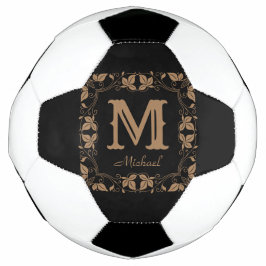  Klassieke Floral Aangepaste Monogram Naam Voetbal