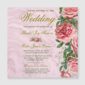 Klassieke Floral Blush Greenery Wedding Invititati (Voorkant)