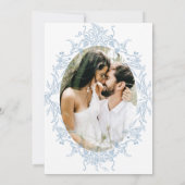 Klassieke Floral Crest Save the Date Fotokaart (Achterkant)