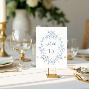Klassieke Floral Crest Trouwtafel Nummer Kaart